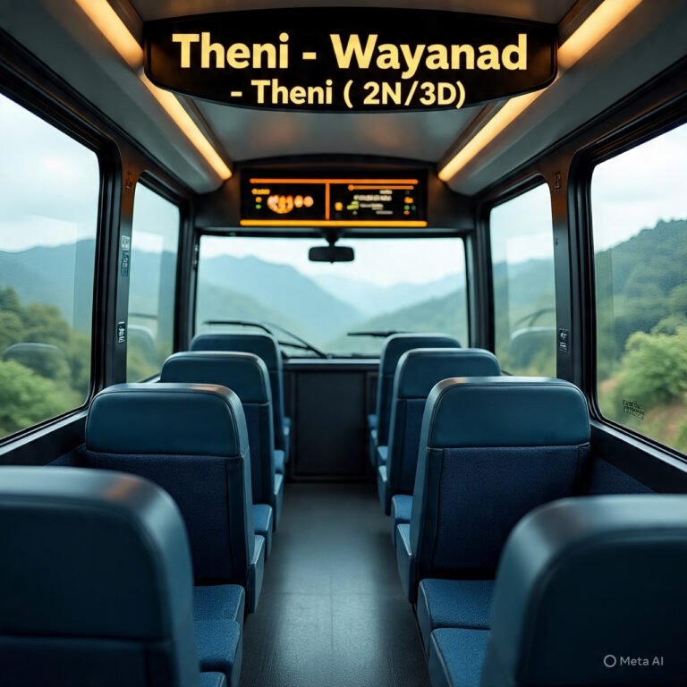 Theni – Wayanad – Theni (2N/3D) The 2+2 40-Seater Luxury AC Bus