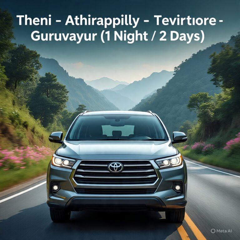 Theni – Athirappilly – Guruvayur (1 Night / 2 Days)Toyota Innova Crysta