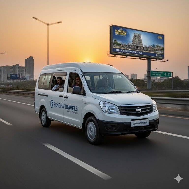 Spacious Group Long-Haul Transfer: Madurai to Chennai Egmore (MS) in a Premium 12+1 TEMPO TRAVELLER – Seamless Service by MADURAI  HOLIDAYS!