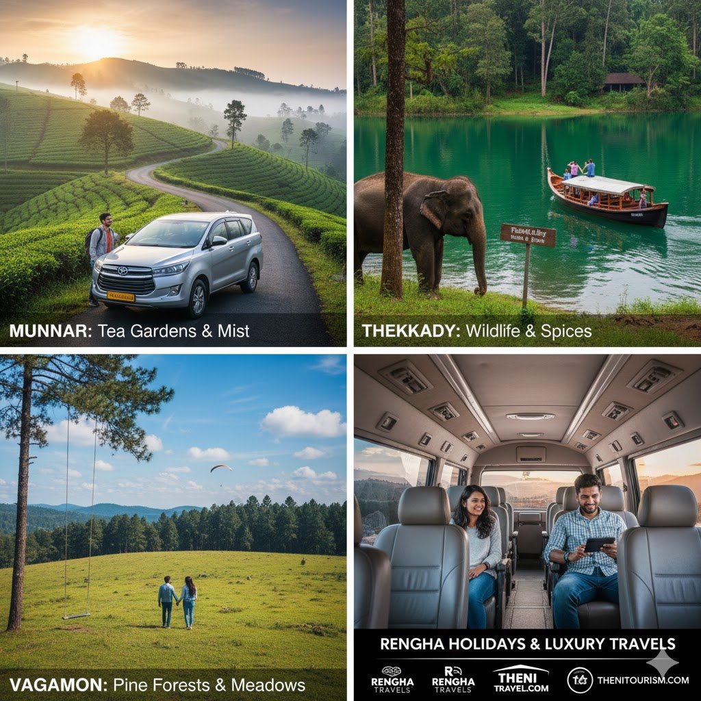 Theni to Munnar Thekkady , Vagamon