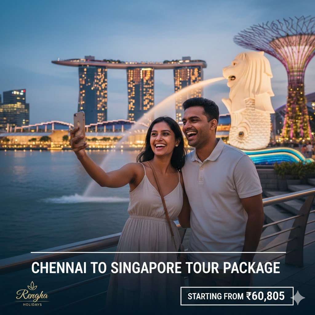 A-happy-couple-from-Chennai-taking-a-selfie-at-Merlion-Park-with-Marina-Bay-Sands-in-the-background-promoting-a-Singapore-tour-package.