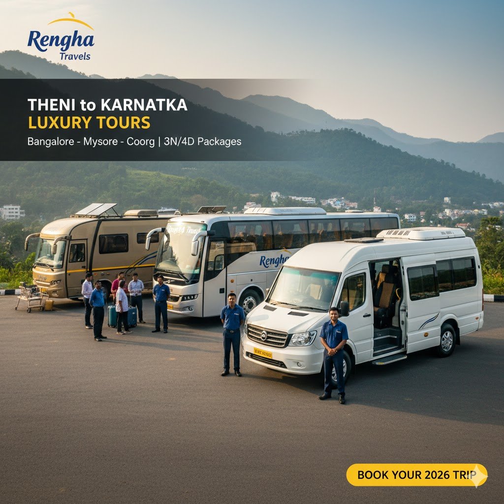 Luxury Force Urbania Theni Travels and 53 Seater Volvo Bus Mysore Tour