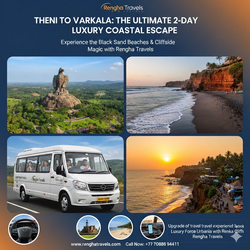 Theni to Varkala: The Ultimate 2-Day Luxury Coastal Escape